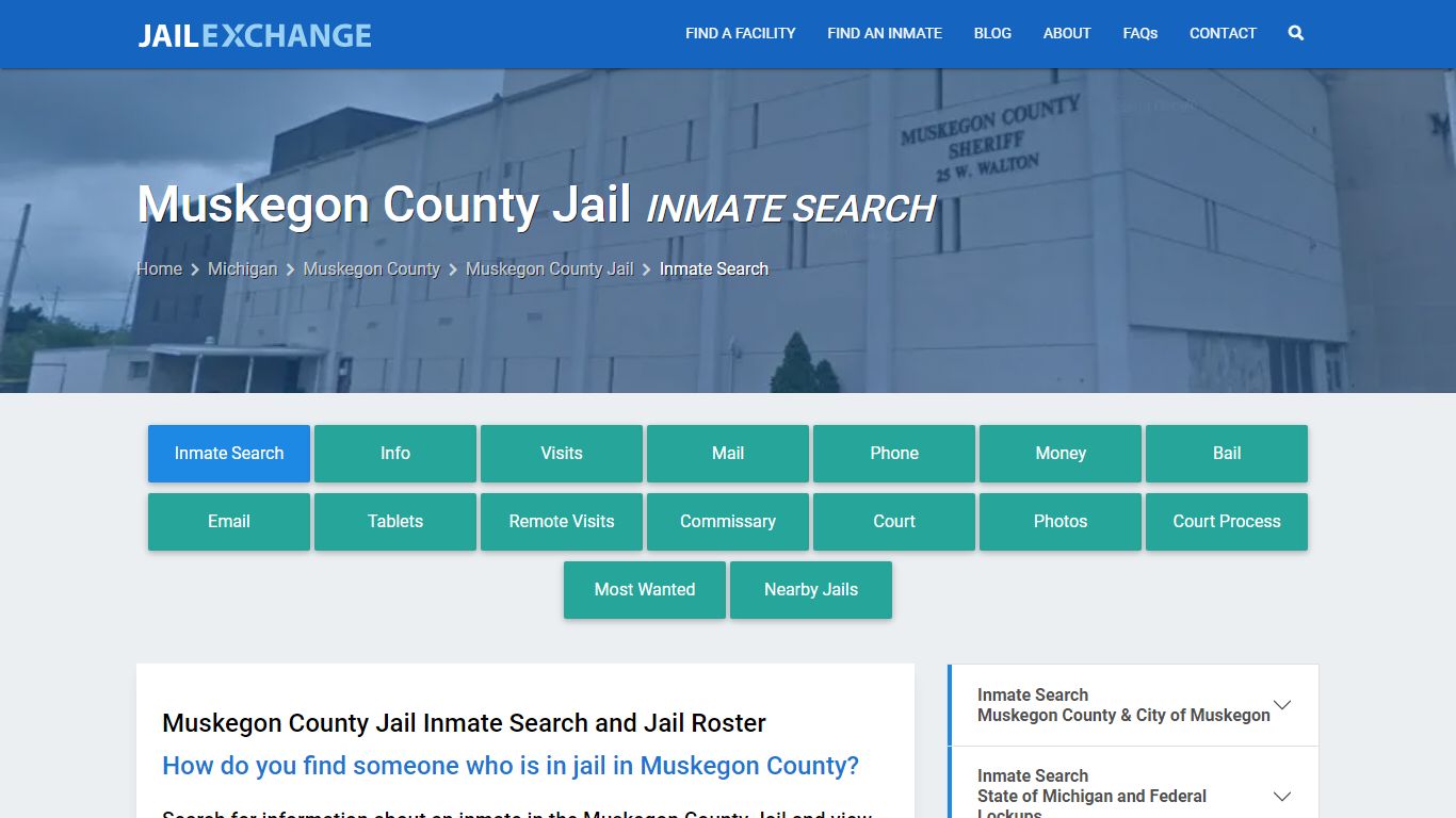 Inmate Search: Roster & Mugshots - Muskegon County Jail, MI