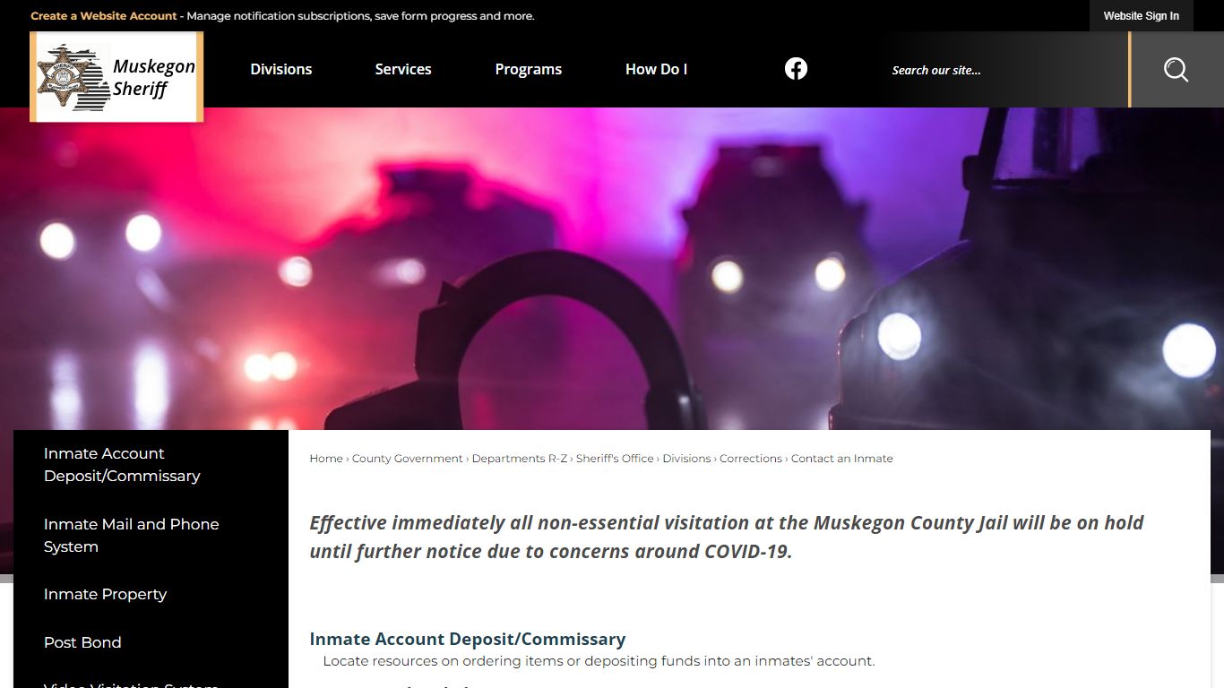 Contact an Inmate | Muskegon County, MI